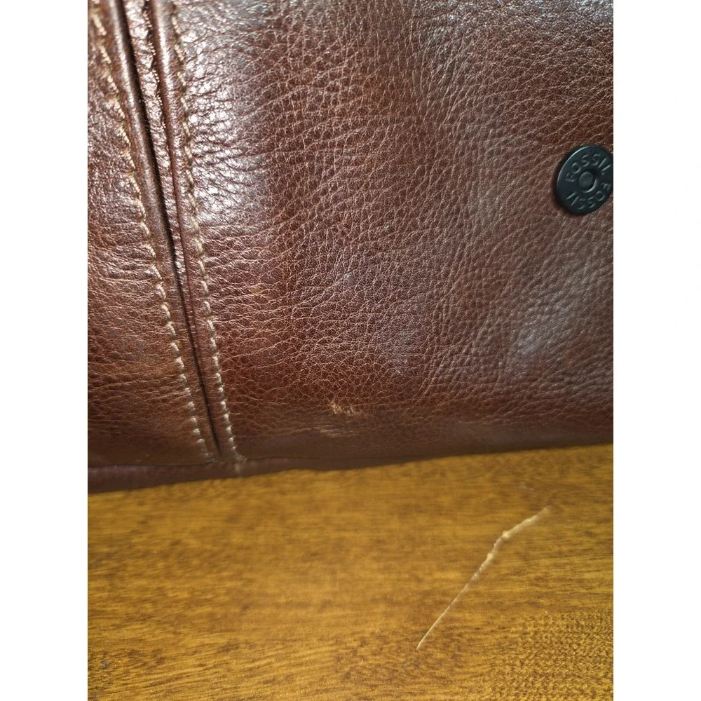 FOSSIL Brown‎ Leather COGNAC Laptop Messenger Or Briefcase